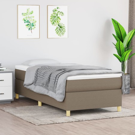 Cama box spring con colchón tela gris taupe 100x200 cm de vidaXL, Camas y somieres - Ref: Foro24-3144502, Precio: 321,64 €, D...