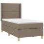 Boxspringbett mit Matratze und LED-Leuchten taupegrauer Stoff 100x200 cm von vidaXL, Betten und Lattenroste - Ref: Foro24-313...