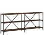 Mesa consola hierro madera ingeniería roble marrón 180x30x75 cm de vidaXL, Mesas auxiliares - Ref: Foro24-832857, Precio: 82,...