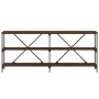 Mesa consola hierro madera ingeniería roble marrón 180x30x75 cm de vidaXL, Mesas auxiliares - Ref: Foro24-832857, Precio: 82,...