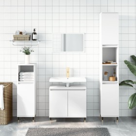 White plywood 3-piece bathroom furniture set by vidaXL, Bathroom furniture - Ref: Foro24-3190267, Price: 167,79 €, Discount: %