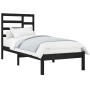 Black single solid wood bed frame 75x190 cm by vidaXL, Beds and slatted bases - Ref: Foro24-3105759, Price: 113,99 €, Discoun...