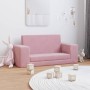 Rosafarbenes 2-Sitzer-Kinderschlafsofa aus weichem Plüsch von vidaXL, Baby- und Kleinkindmöbel - Ref: Foro24-341832, Preis: 5...