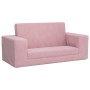 Rosafarbenes 2-Sitzer-Kinderschlafsofa aus weichem Plüsch von vidaXL, Baby- und Kleinkindmöbel - Ref: Foro24-341832, Preis: 5...