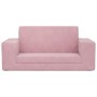 Sofá cama infantil 2 plazas felpa suave rosa de vidaXL, Mobiliario para bebés y niños pequeños - Ref: Foro24-341832, Precio: ...