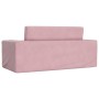 Sofá cama infantil 2 plazas felpa suave rosa de vidaXL, Mobiliario para bebés y niños pequeños - Ref: Foro24-341832, Precio: ...