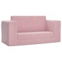 Sofá cama infantil 2 plazas felpa suave rosa de vidaXL, Mobiliario para bebés y niños pequeños - Ref: Foro24-341856, Precio: ...