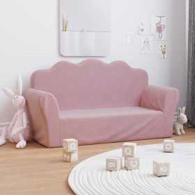 Rosafarbenes 2-Sitzer-Kindersofa aus weichem Plüsch von vidaXL, Baby- und Kleinkindmöbel - Ref: Foro24-341868, Preis: 65,99 €...