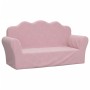 Rosafarbenes 2-Sitzer-Kindersofa aus weichem Plüsch von vidaXL, Baby- und Kleinkindmöbel - Ref: Foro24-341868, Preis: 65,70 €...