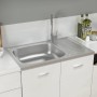 Silver drainer sink 800x500x155 mm stainless steel by vidaXL, Sinks - Ref: Foro24-147232, Price: 118,98 €, Discount: %