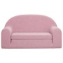 Sofá cama infantil 2 plazas felpa suave rosa de vidaXL, Mobiliario para bebés y niños pequeños - Ref: Foro24-341808, Precio: ...