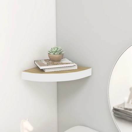 MDF oak and brown wall corner shelf 25x25x3.8 cm by vidaXL, Shelves and shelves - Ref: Foro24-326630, Price: 15,26 €, Discoun...