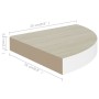 Eckwandregal aus MDF Eiche und Braun 25x25x3,8 cm von vidaXL, Regale und Regale - Ref: Foro24-326630, Preis: 15,26 €, Rabatt: %