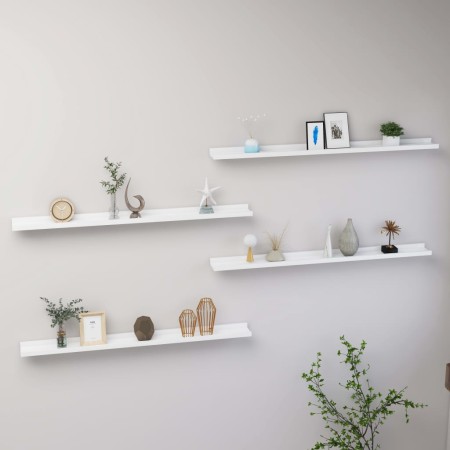 Wall shelves 4 units white 100x9x3 cm by vidaXL, Shelves and shelves - Ref: Foro24-326663, Price: 46,19 €, Discount: %