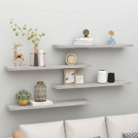 Floating wall shelf 4 pcs concrete gray MDF 120x23.5x3.8 cm by vidaXL, Shelves and shelves - Ref: Foro24-326608, Price: 83,13...