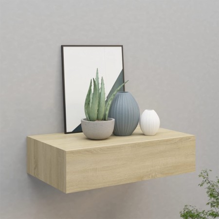 Estante con cajón de pared MDF roble 40x23,5x10 cm de vidaXL, Estantes y estanterías - Ref: Foro24-330247, Precio: 37,75 €, D...