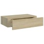 Estante con cajón de pared MDF roble 40x23,5x10 cm de vidaXL, Estantes y estanterías - Ref: Foro24-330247, Precio: 37,75 €, D...