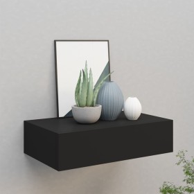 Estante con cajón de pared MDF negro 40x23,5x10 cm de vidaXL, Estantes y estanterías - Ref: Foro24-330243, Precio: 37,04 €, D...