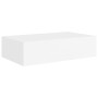 White MDF wall shelf with drawer 40x23.5x10 cm by vidaXL, Shelves and shelves - Ref: Foro24-330241, Price: 43,66 €, Discount: %