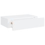 White MDF wall shelf with drawer 40x23.5x10 cm by vidaXL, Shelves and shelves - Ref: Foro24-330241, Price: 43,66 €, Discount: %