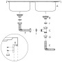 Doppelte Küchenspüle aus Edelstahl 1200x500x155 mm von vidaXL, Sinkt - Ref: Foro24-147238, Preis: 151,15 €, Rabatt: %