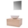 Conjunto de muebles de baño con lavabo y grifo 4 piezas beige de vidaXL, Muebles de baño - Ref: Foro24-273686, Precio: 127,05...