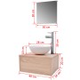 Conjunto de muebles de baño con lavabo y grifo 4 piezas beige de vidaXL, Muebles de baño - Ref: Foro24-273686, Precio: 127,05...