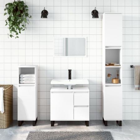 White plywood 3-piece bathroom furniture set by vidaXL, Bathroom furniture - Ref: Foro24-3190229, Price: 200,78 €, Discount: %