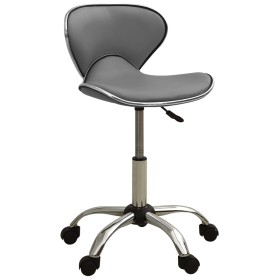 Silla de oficina de cuero sintético gris de vidaXL, Sillas de oficina - Ref: Foro24-3088630, Precio: 79,75 €, Descuento: %