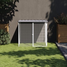 Chicken cage and awning light gray galvanized steel 103x98x90cm by vidaXL, Cages and habitats for small animals - Ref: Foro24...