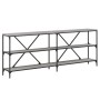 Mesa consola hierro y madera ingeniería gris Sonoma 200x30x75cm de vidaXL, Mesas auxiliares - Ref: Foro24-832861, Precio: 87,...