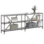 Sonoma gray engineered iron and wood console table 200x30x75cm by vidaXL, Side tables - Ref: Foro24-832861, Price: 87,53 €, D...