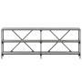 Sonoma gray engineered iron and wood console table 200x30x75cm by vidaXL, Side tables - Ref: Foro24-832861, Price: 87,53 €, D...