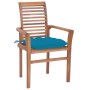 Dining chairs 2 units teak wood with light blue cushions by vidaXL, Garden chairs - Ref: Foro24-3062614, Price: 187,99 €, Dis...