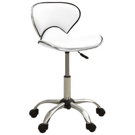 White synthetic leather beauty salon stool by vidaXL, Hairdressing chairs - Ref: Foro24-323673, Price: 80,99 €, Discount: %