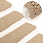 Alfombrilla autoadhesiva escalera sisal 15 uds arena 65x21x4 cm de vidaXL, Alfombrillas para escalones - Ref: Foro24-326891, ...