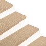 Selbstklebende Sisal-Stufenmatte 15 Stück Sand 65x21x4 cm von vidaXL, Treppenmatten - Ref: Foro24-326891, Preis: 108,78 €, Ra...