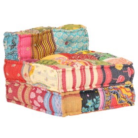 Modular patchwork fabric pouf by vidaXL, Cushions for chairs and sofas - Ref: Foro24-287702, Price: 139,39 €, Discount: %