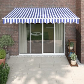 Toldo retráctil automático azul y blanco 3x2,5 m de vidaXL, Toldos - Ref: Foro24-3154471, Precio: 253,99 €, Descuento: %