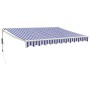 Blue and white automatic retractable awning 3x2.5 m by vidaXL, Awnings - Ref: Foro24-3154471, Price: 253,46 €, Discount: %