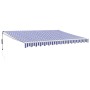 Blue and white automatic retractable awning 4x3 m by vidaXL, Awnings - Ref: Foro24-3154473, Price: 321,10 €, Discount: %