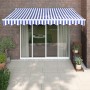 Automatic retractable blue and white awning 3.5x2.5 m by vidaXL, Awnings - Ref: Foro24-3154472, Price: 281,03 €, Discount: %