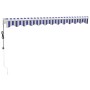 Automatic retractable blue and white awning 3.5x2.5 m by vidaXL, Awnings - Ref: Foro24-3154472, Price: 271,99 €, Discount: %