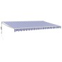 Toldo retráctil automático azul y blanco 5x3 m de vidaXL, Toldos - Ref: Foro24-3154475, Precio: 423,40 €, Descuento: %