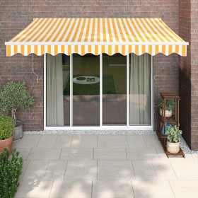 Toldo retráctil automático amarillo y blanco 3,5x2,5 m de vidaXL, Toldos - Ref: Foro24-3154482, Precio: 268,60 €, Descuento: %