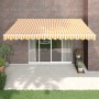 Toldo retráctil automático amarillo y blanco 4x3 m de vidaXL, Toldos - Ref: Foro24-3154483, Precio: 333,29 €, Descuento: %