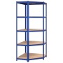 Corner shelf 5 levels plywood and blue steel by vidaXL, Industrial shelving - Ref: Foro24-152873, Price: 79,99 €, Discount: %