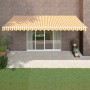 Yellow and white automatic retractable awning 5x3 m by vidaXL, Awnings - Ref: Foro24-3154485, Price: 450,34 €, Discount: %