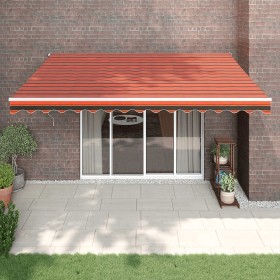 Orange and brown automatic retractable awning 4x3 m by vidaXL, Awnings - Ref: Foro24-3154493, Price: 327,99 €, Discount: %