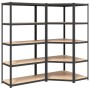 Shelving 5 levels 2 units anthracite gray steel and plywood by vidaXL, Industrial shelving - Ref: Foro24-3154187, Price: 157,...